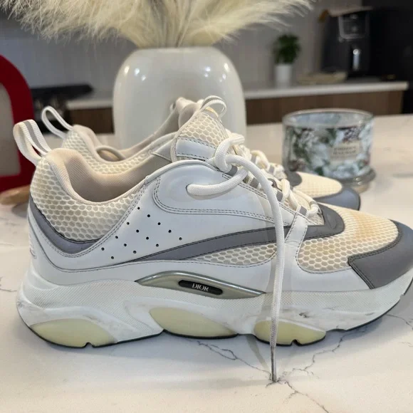 Dior B22 White silver reflection Sneakers